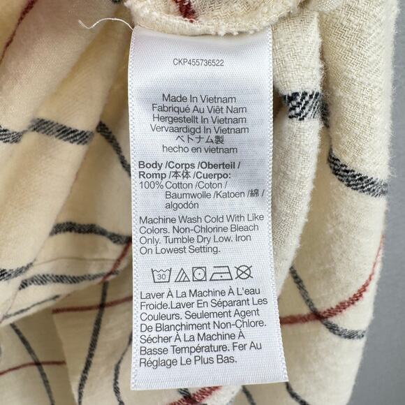 Madewell Cream Windowpane Flannel Oversized Ex-Boyfriend Long Sleeve Shirt - Picture 14 of 14